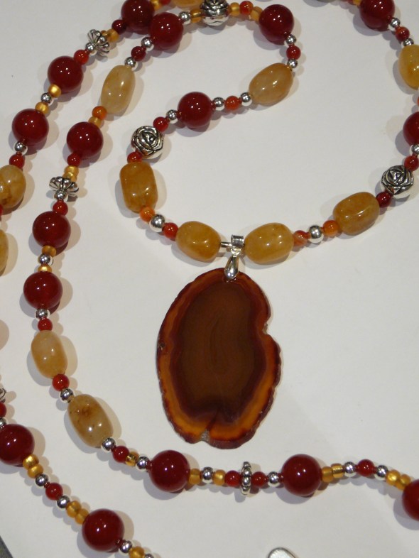 Dec 16 agate, carnelian, yellow jade