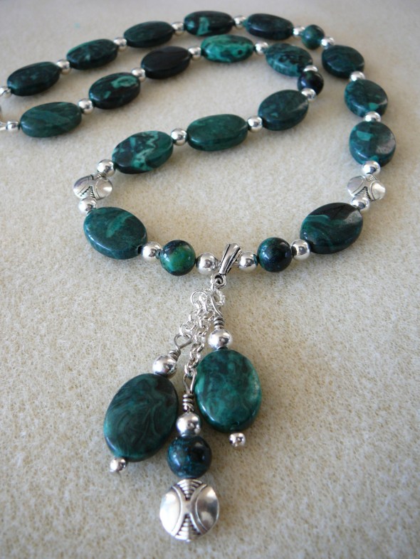 Malachite jasper necklace  20.5